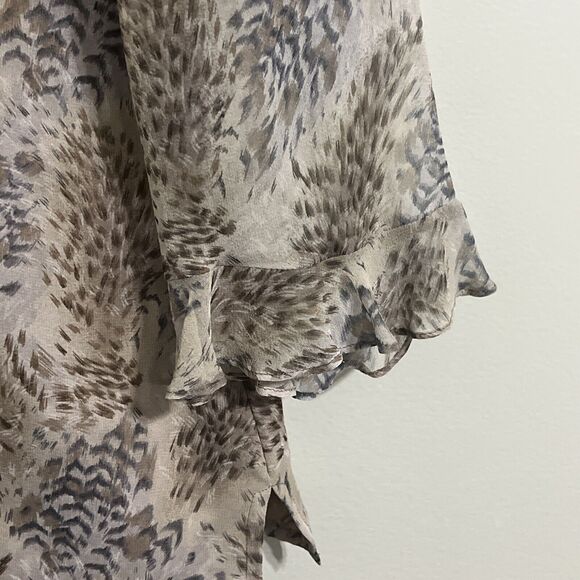 Allison Taylor 100% Silk Shirt Women's Medium Brown Blouse Top Career - Picture 5 of 7